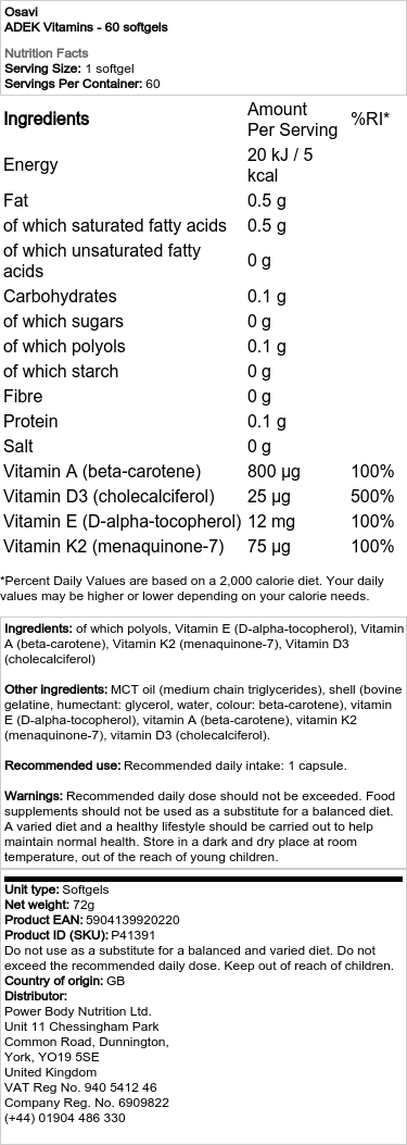 ADEK-vitaminer - 120 softgels - Billede 2