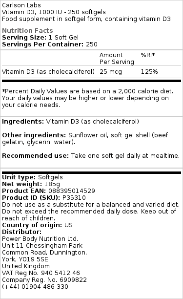 2000 IU - 120 softgels