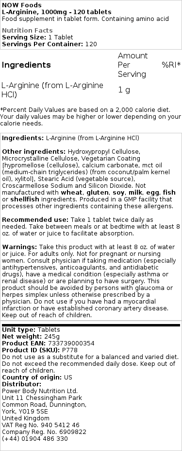 L-Arginin, 500 mg - 100 kapsler - Billede 2