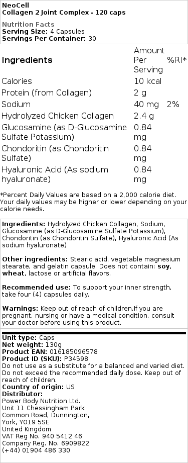 Collagen 2 Joint Complex - 120 kapsler - Billede 2