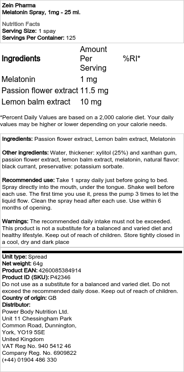 Melatoninspray, 1 mg - 25 ml - Billede 3