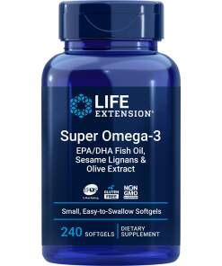 Life Extension - Super Omega-3 EPA/DHA med Sesam Lignaner & Olivenekstrakt - 240 bløde kapsler
