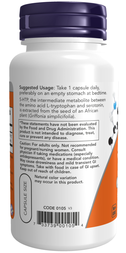 5-HTP, 100mg - 60 vcaps - Billede 3