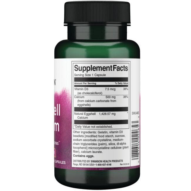 Æggeskal Calcium med D-3-vitamin - 60 kapsler - Billede 3