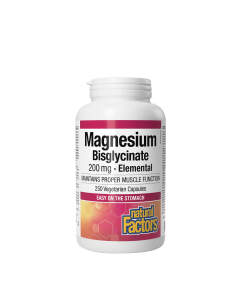 Natural Factors Magnesium Bisglycinate Pure 200 mg (250 Capsules)