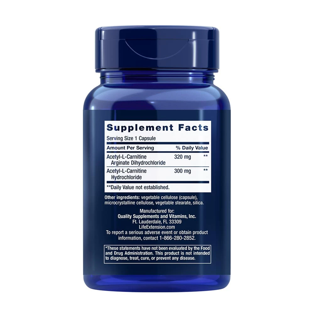 Acetyl-L-Carnitine Arginate – 90 vcaps - Image 2