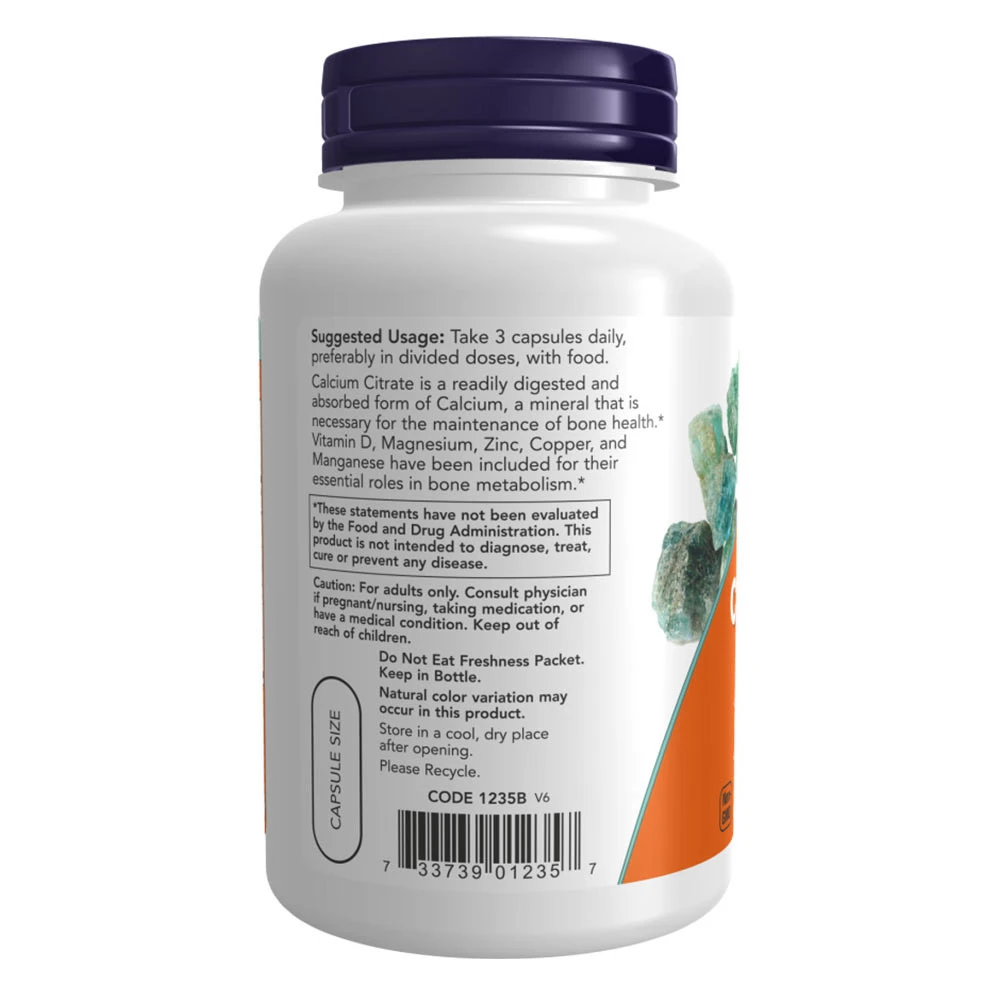 NOW Foods – Calcium Citrate Kapsler - Image 5