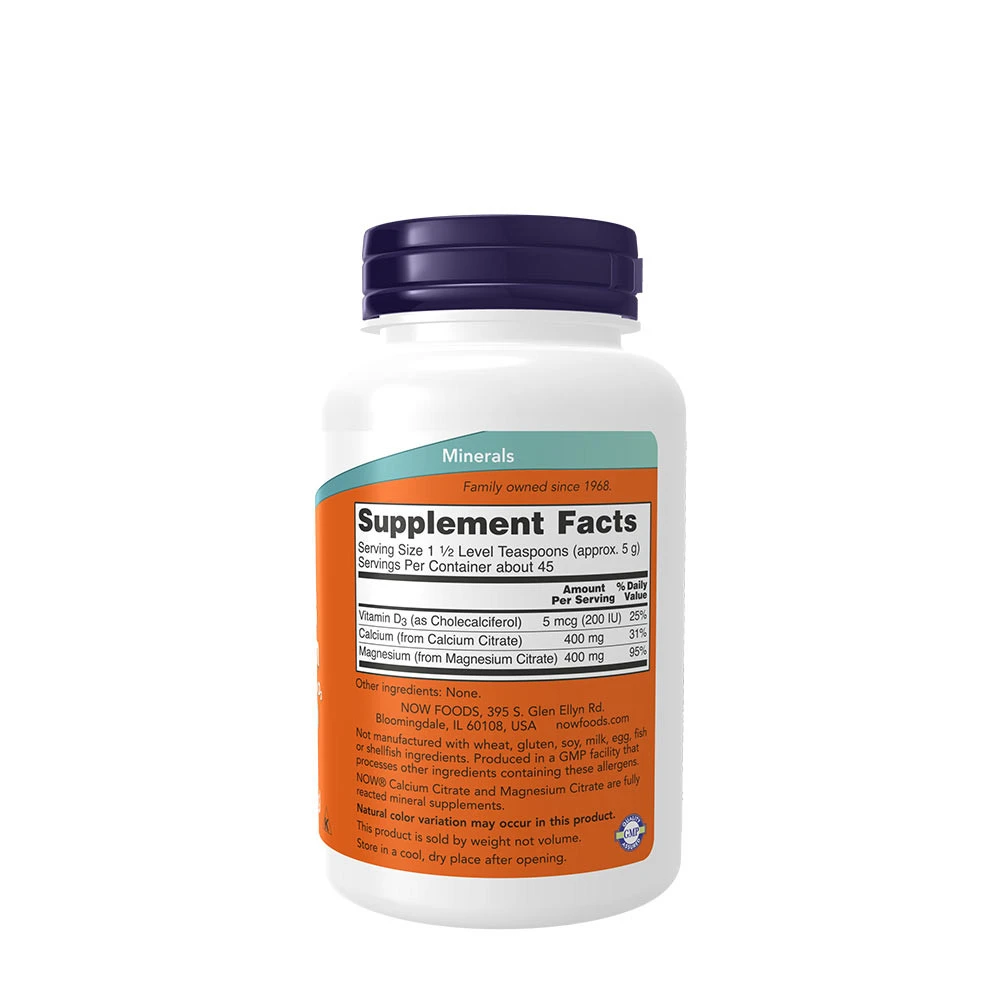 Calcium and Magnesium Citrate Powder with Vitamin D3 – 227g - Image 2