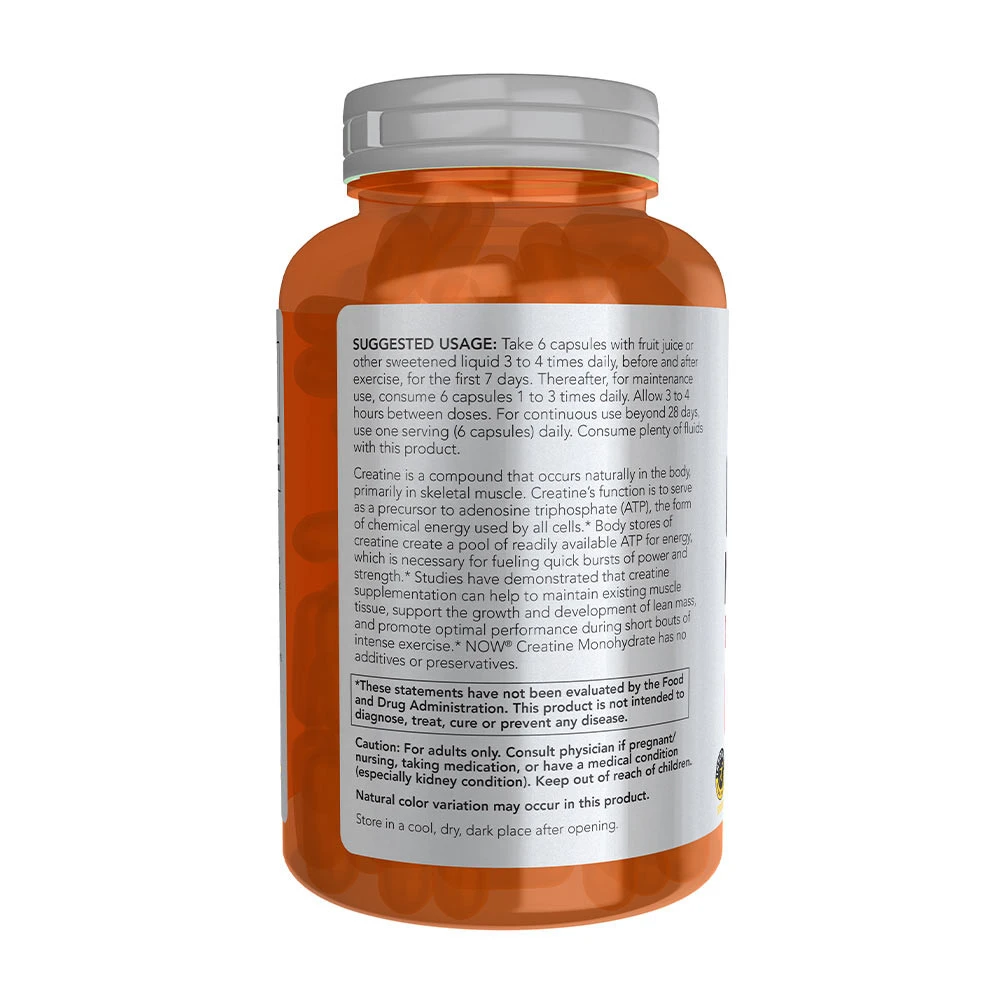 NOW Foods – Creatine Monohydrate 750 mg – 240 Veg Capsules - Image 6