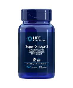 LIFE EXTENSION Super Omega-3 EPA/DHA with Sesame Lignans & Olive Extract EU version (240 easy-to-swallow sgels)
