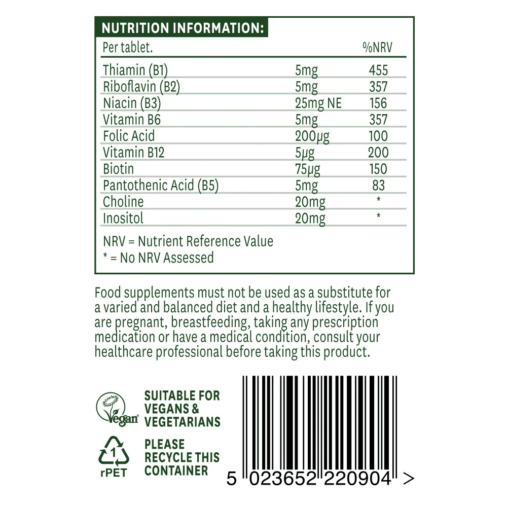 Natures Aid – Vitamin B-Kompleks – 90 tablets - Image 3