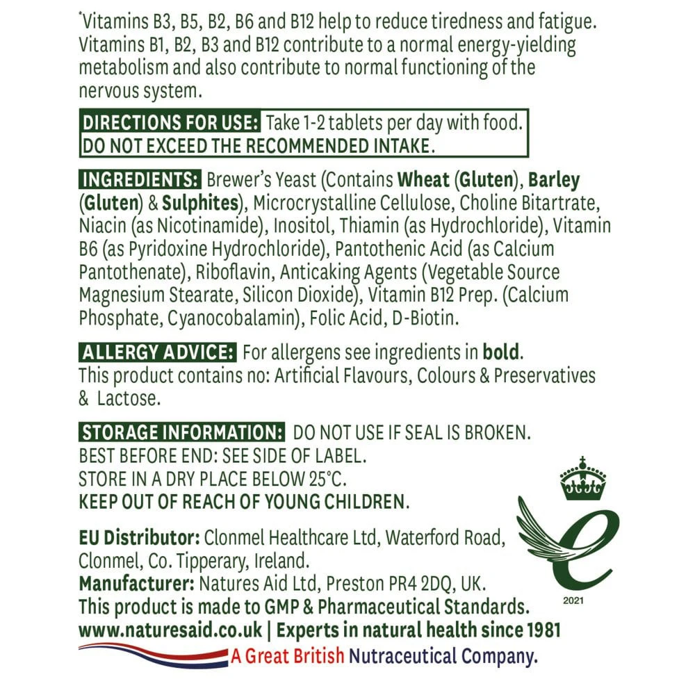 Natures Aid – Vitamin B-Kompleks – 90 tablets - Image 4