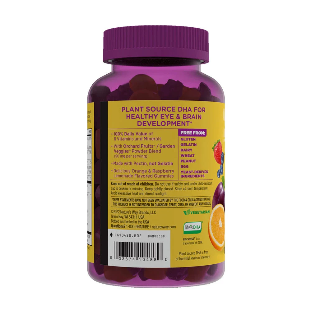 Nature's Way – Alive! Daily Support Prænatal Multivitamin Gummy, Orange & Hindbær Lemonade – 90 stk - Image 3