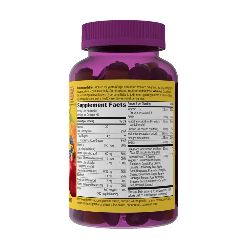 Nature's Way – Alive! Daily Support Prænatal Multivitamin Gummy, Orange & Hindbær Lemonade – 90 stk - Image 4