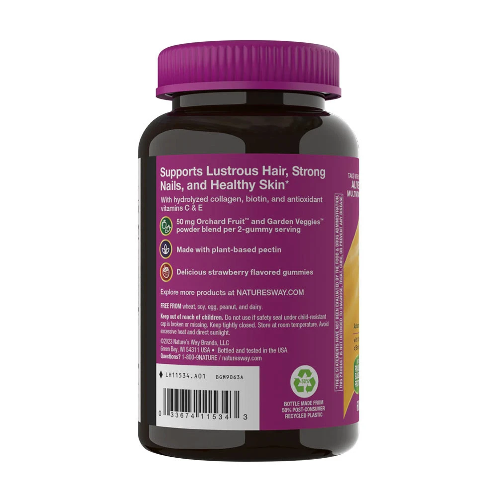 Nature's Way – Alive!® Hair, Skin & Nails Gummies – Strawberry 60 stk - Image 5