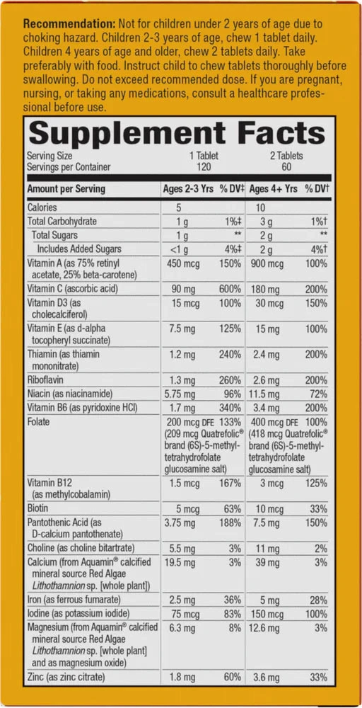 Nature's Way – Alive! Kids Tygge Multivitamin – 120 stk - Image 2