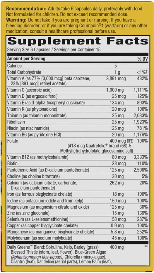 Nature's Way – Alive! Max6 Max Potency Daily Multivitamin – 90 capsules - Image 2