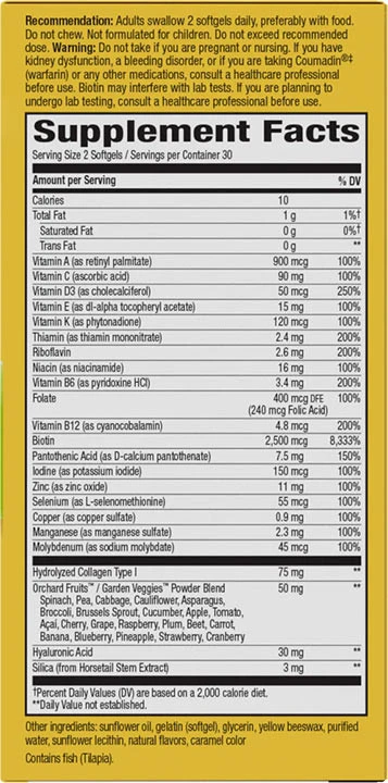 Natures Way – Hair Skin & Nail – 60 Softgels - Image 4