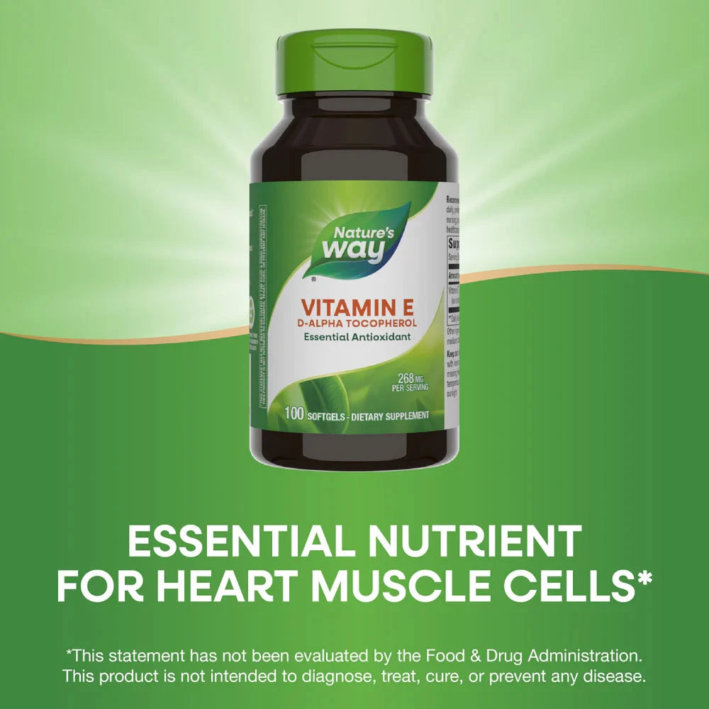 Nature's Way – Vitamin E D-Alpha Tocopherol 100 Softgels - Image 7