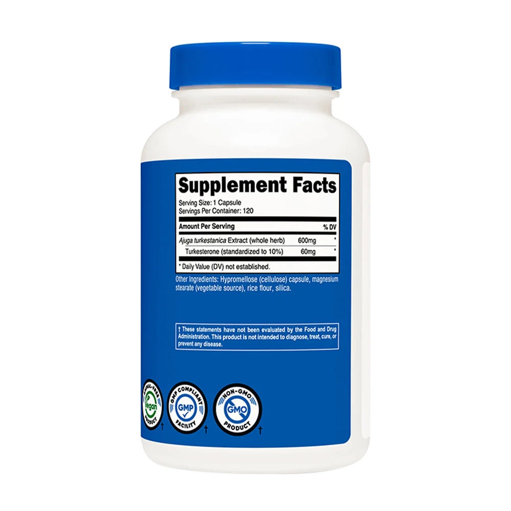 Nutricost – Turkesterone 600 mg – 120 kapsler - Image 2