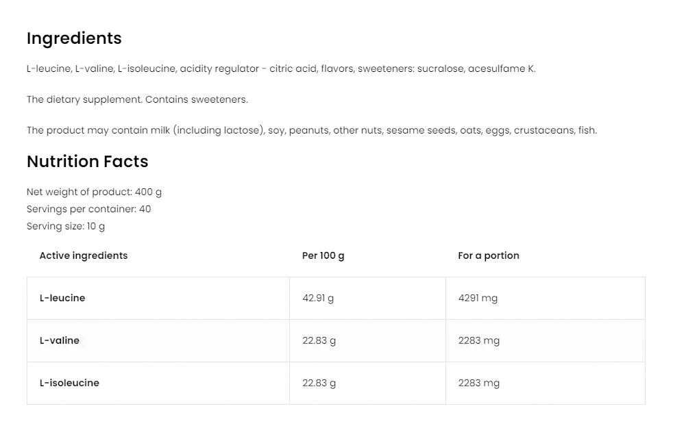 OstroVit BCAA Instant Green Apple – 400g Branched Chain Amino Acid Supplement - Image 4