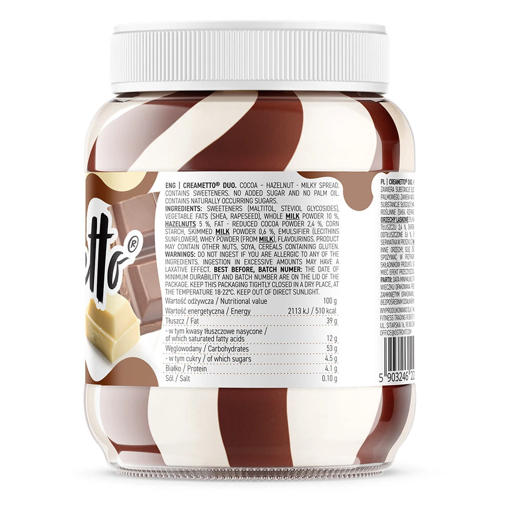 OstroVit – Creametto DUO Mælk og Hasselnød – 350 g - Image 4