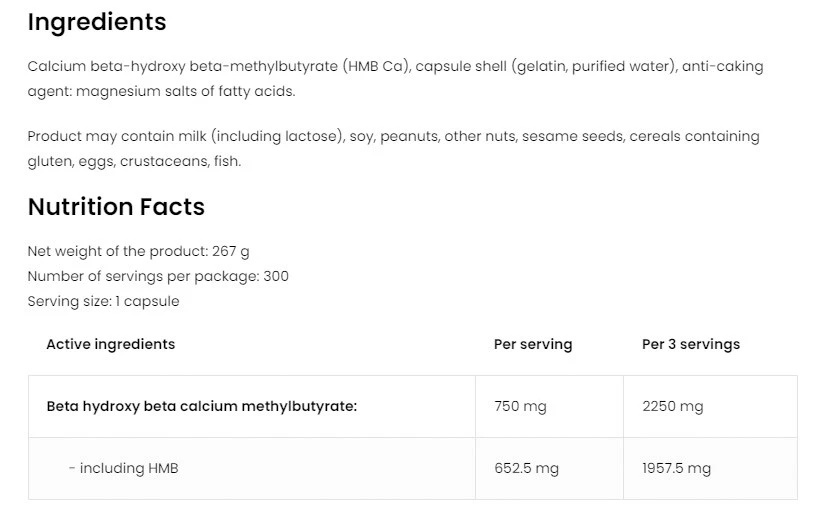 Ostrovit – HMB 2250 mg – 300 capsules - Image 2