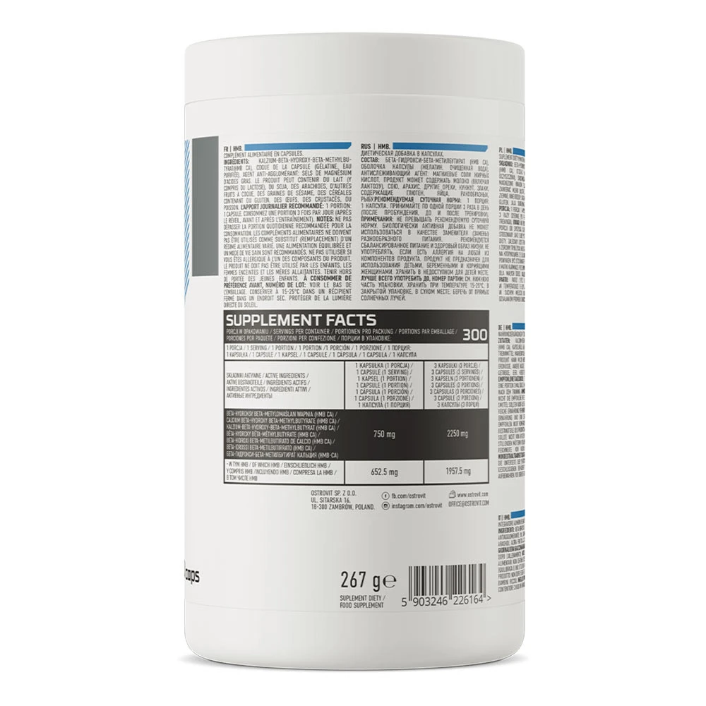 Ostrovit – HMB 2250 mg – 300 capsules - Image 6