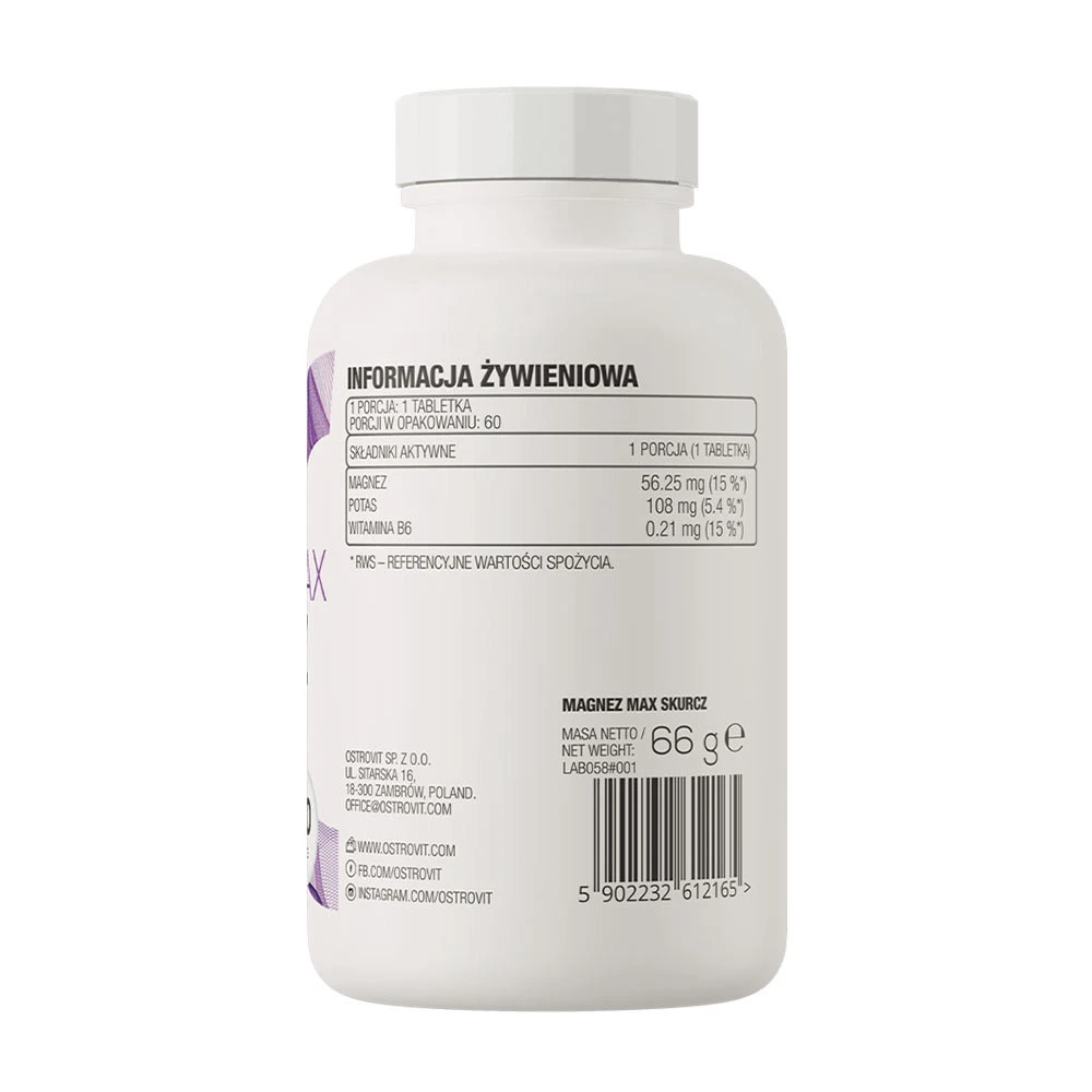 OstroVit – Magnez MAX Skurcz – 60 tablets - Image 4