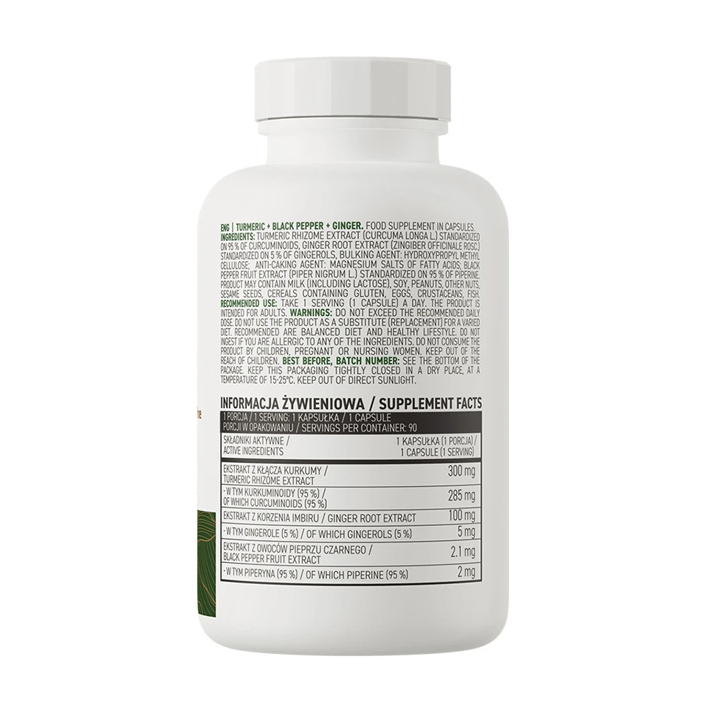 OstroVit – Turmeric + Black Pepper + Ginger VEGE – 90 capsules - Image 2