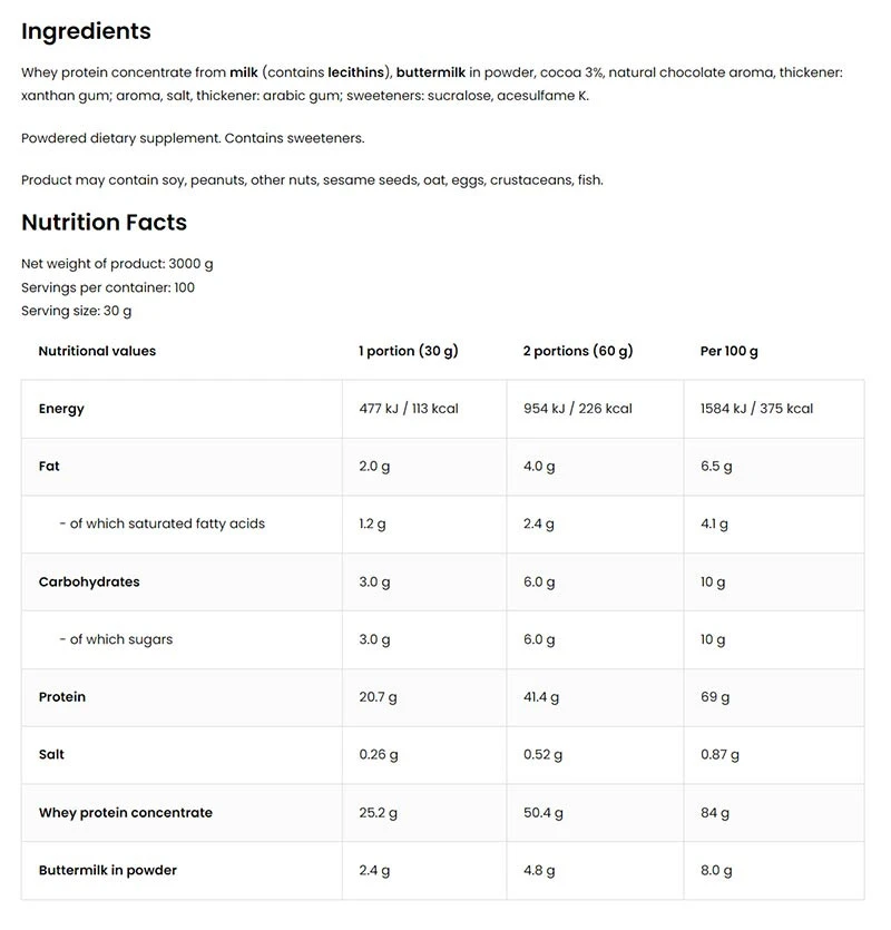Ostrovit – WHEYlicious Chocolate Banana – 3 kg - Image 4