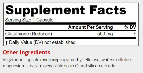 Glutathione Reduceret – 500mg – 60 vcaps - Image 2