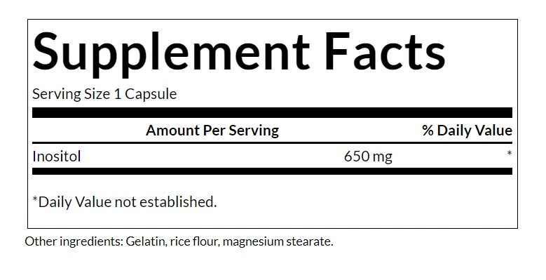 Inositol – 650 mg – 100 capsules - Image 2