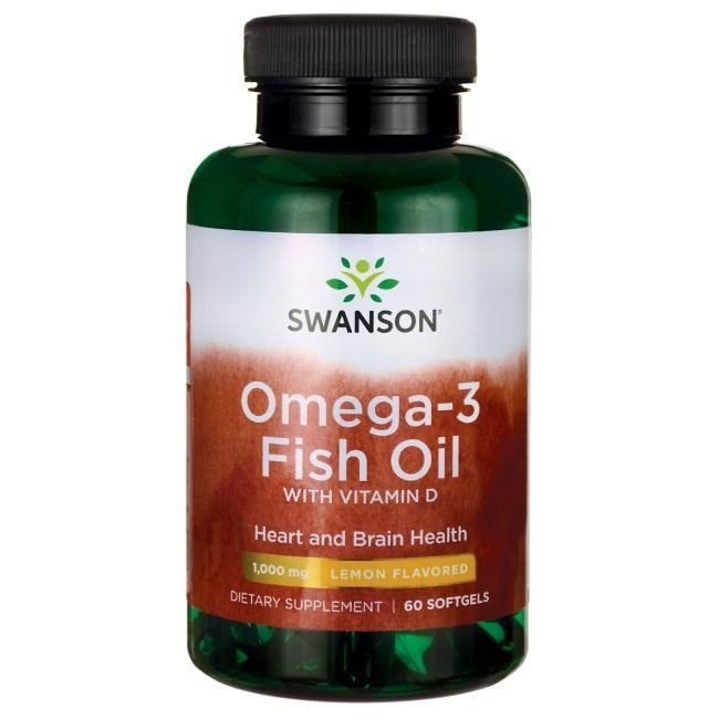 SWANSON Omega-3 + Witamina D-3 60 sgels