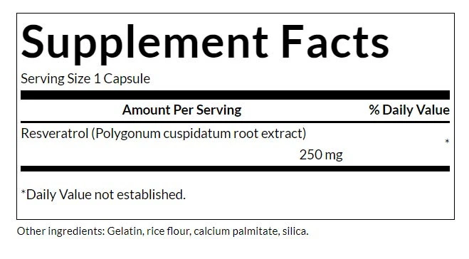 Resveratrol – 250 mg – 30 capsules - Image 2