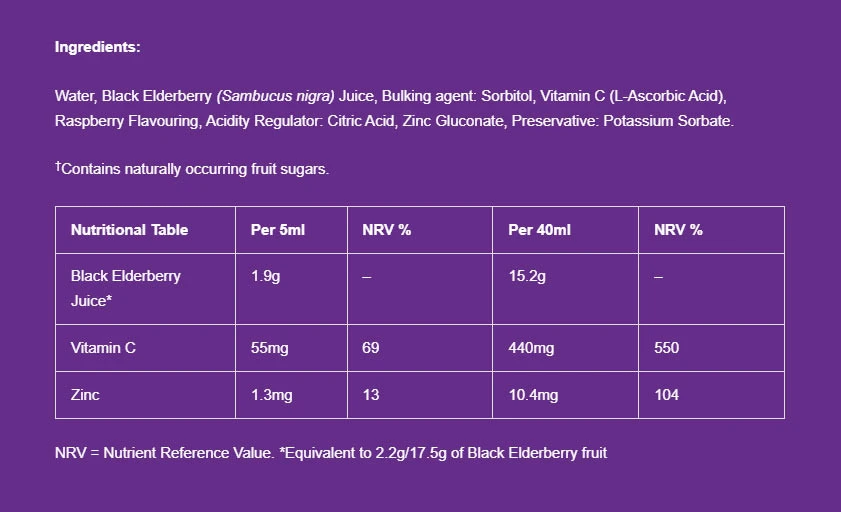 Sambucol – Immuno Forte Sugar-Free Liquid – 120 ml (Sort Hyld) - Image 4