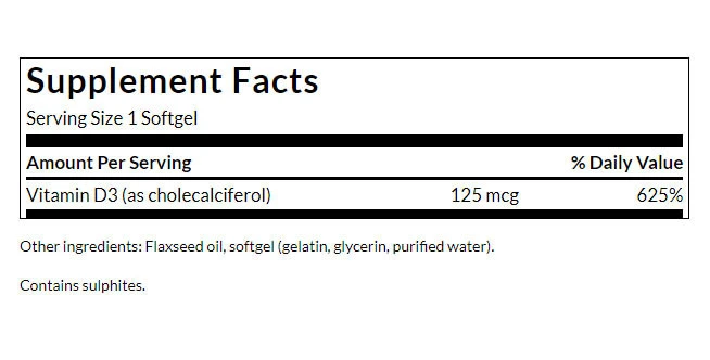 D3 Vitamin – 5000 IE – 250 Bløde Kapsler - Image 2