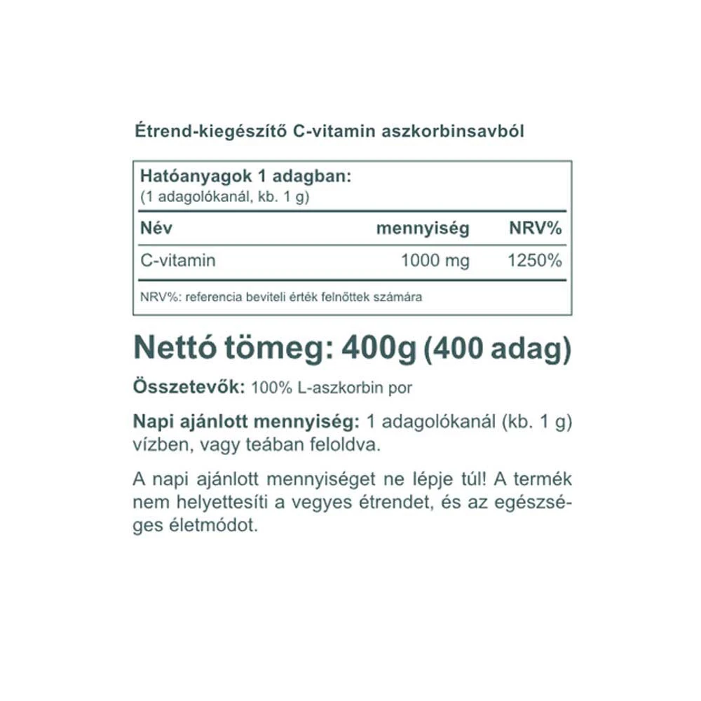 Vitaking – Ascorbinsyre Pulver (Vitamin C) 400 g - Image 2