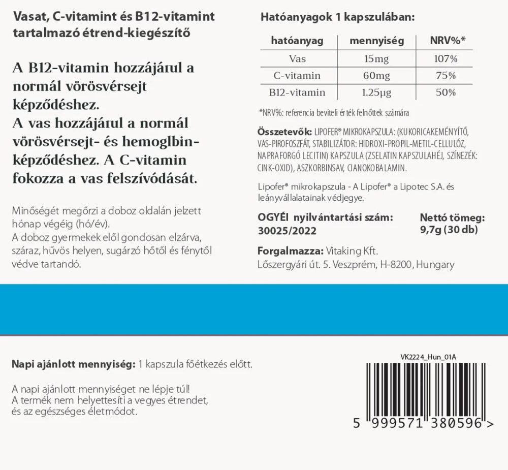 Vitaking – Vitafer – 30 capsules - Image 2