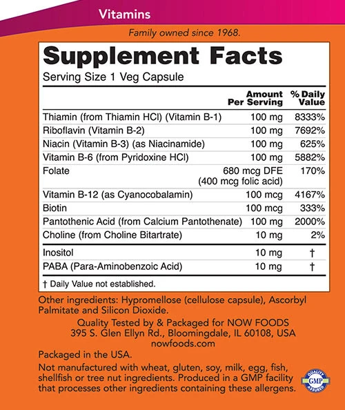 B-100 Vitamin – 250 capsules - Image 2