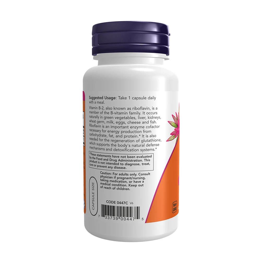 Vitamin B-2 Riboflavin – 100 mg – 100 capsules - Image 3