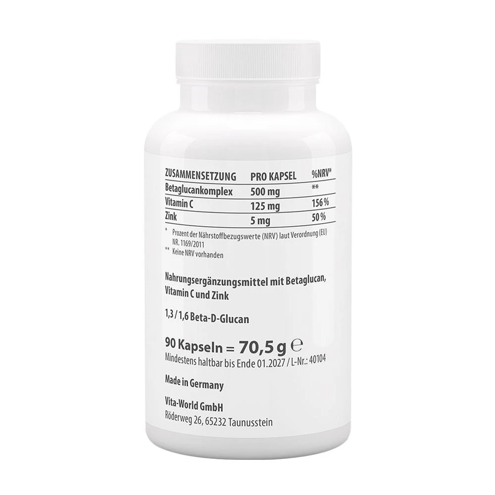 Vitaworld – Betaglucan 500 – 90 capsules - Image 2