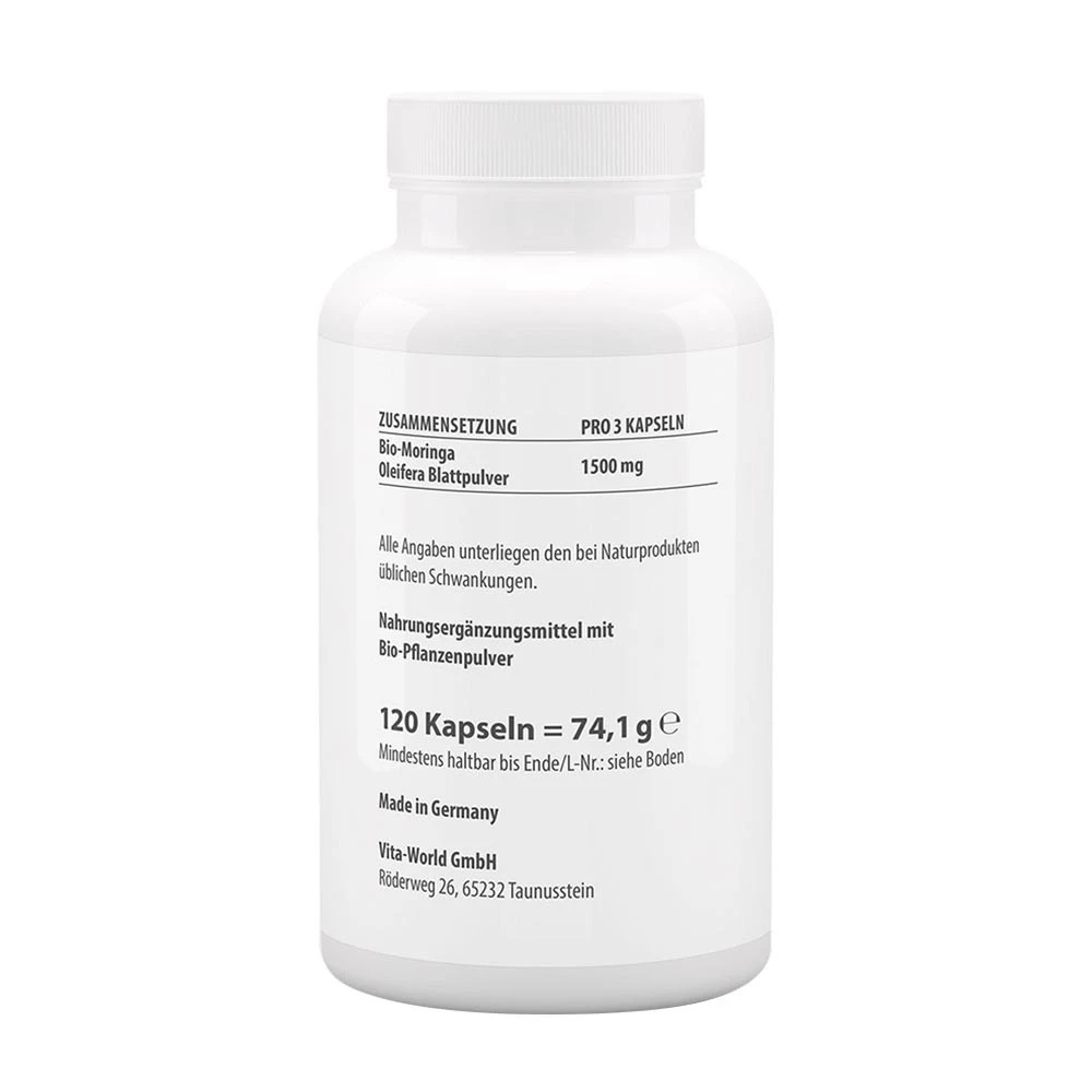 Vitaworld – Moringa Oleifera Organic 500 mg (120 capsules) - Image 2