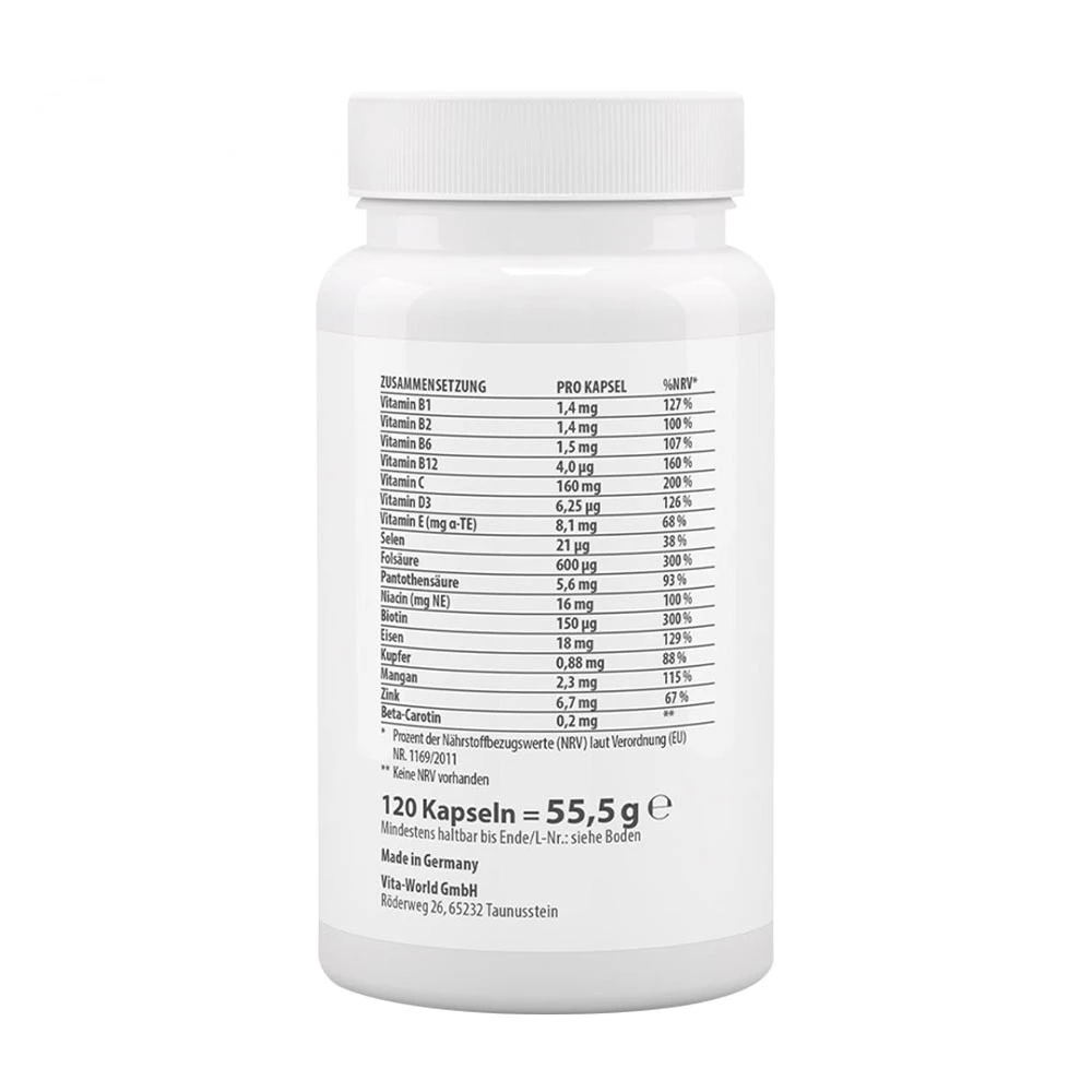 Vitaworld – Multiplex A-Z Uden Vitamin K – 120 capsules - Image 2