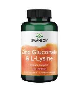 Zinc Gluconate & L-Lysine - 90 vcaps